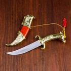Сув. изделие нож, ножны серебро с красным, клинок 22 см - фото 8659560