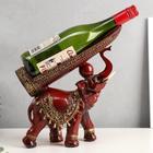 Сувенир подставка под бутылку полистоун "Слон с попоной с кисточками" 29х28х10,5 см - Фото 1