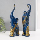 Набор фигурок полистоун «Синие слоны с оранжевыми стразами», 2 шт., 28.5×21×8.3 см - Фото 3