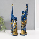 Набор фигурок полистоун «Синие слоны с оранжевыми стразами», 2 шт., 28.5×21×8.3 см - Фото 4