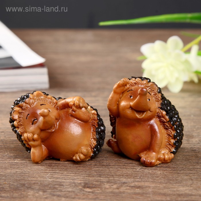 Сувенир полистоун "Смешной ёжик" МИКС 3,3х4х3,6 см - Фото 1