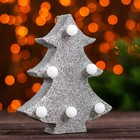 Новогодний декор с подсветкой "Ёлка" серебро 4,5×13×15,5 см - Фото 1