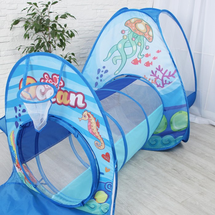 Набор детская игровая палатка + туннель + сухой бассейн «Океан», 6 × 53 × 53 см - фото 1908496742