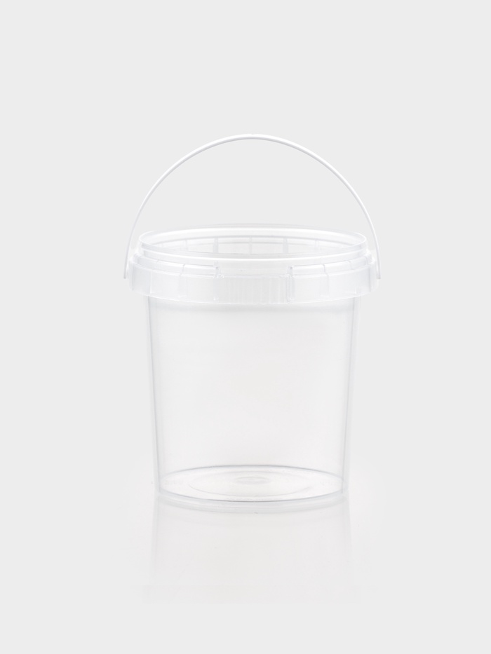 Ведро пластиковое одноразовое с ручкой, 155 мл, d=6.9 см, без крышки, пищевое, прозрачное - Фото 1