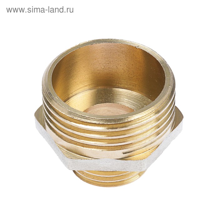 Ниппель OTMO, 1"x1/2", наружная/наружная резьба, никелированная латунь - Фото 1