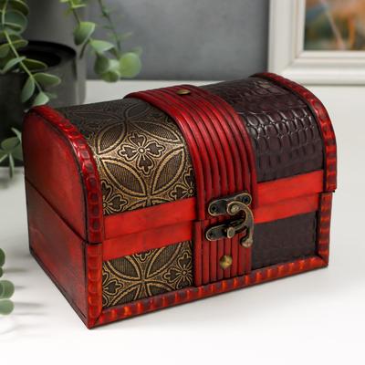 Шкатулка для украшений «Сундук. Питон и медальон», дерево, состаренная, 11×16×10.5 см