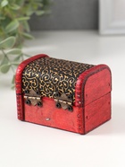 Шкатулка для украшений «Сундучок. Золотые завитки на чёрном», дерево, состаренная, 6×8×5.5 см  (артикул 4461662)  большой выбор товаров оптом и в розницу по низким ценам с доставкой