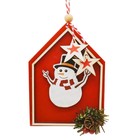 Набор для творчества - создай ёлочное украшение «Снеговик в красном домике» - Фото 1