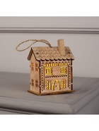 Ёлочная игрушка «Резной домик», 9×5×7 см, 1 LED, от батареек, свечение тёплое белое - Фото 6