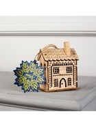 Ёлочная игрушка «Резной домик», 9×5×7 см, 1 LED, от батареек, свечение тёплое белое - Фото 8