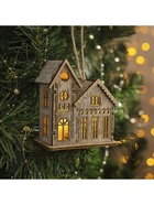 Ёлочная игрушка «Домик с башней», 9×5×8 см, 1 LED, от батареек, свечение тёплое белое - Фото 5