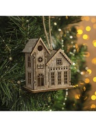 Ёлочная игрушка «Домик с башней», 9×5×8 см, 1 LED, от батареек, свечение тёплое белое - Фото 4