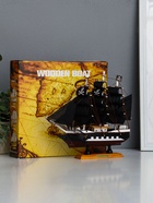 Сувенирная модель корабля «Пиратский. Аризона», 24×6×22 см, чёрные паруса - фото 122209793