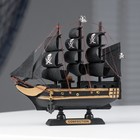 Корабль пиратский шестипушечный «Гангут», черные паруса,16х4х15.5см - Фото 6