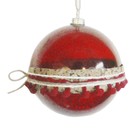 Новый год! Набор для творчества - создай ёлочное украшение «Шар с бахромой», цвет красный - фото 20981365