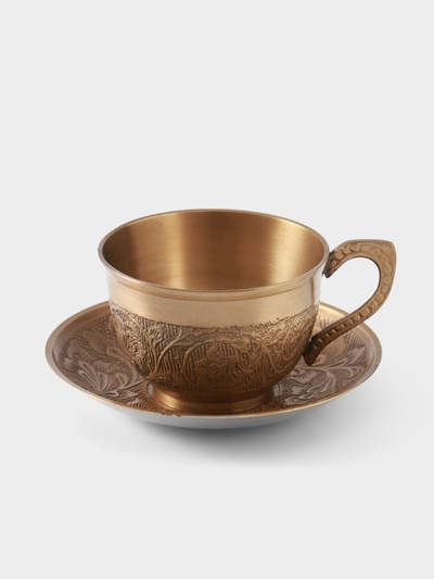Чайная пара «Антик», 12×11.5×6 см, латунь