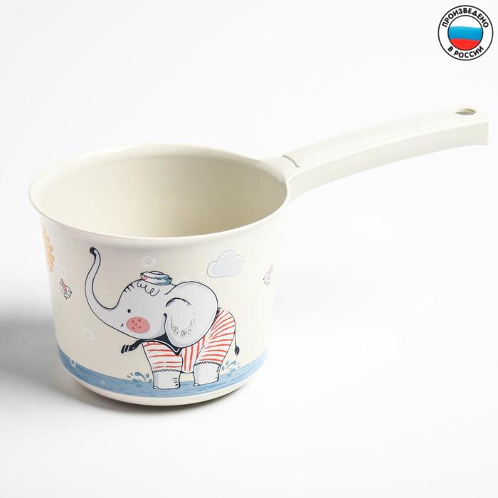Ковш пластиковый для купания и мытья головы, детский банный ковшик «Слоник», 1.5 л., ДЕКО - Фото 1