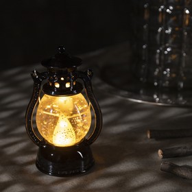 Светодиодная фигура «Чёрный фонарь» 8 × 12 × 6 см, пластик, батарейки AG13х3, свечение тёплое белое