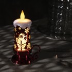 Светодиодная фигура «Свеча с Дедом Морозом» 9 × 15 × 7 см, пластик, батарейки AG13х3, свечение тёплое белое - фото 8880641