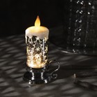 Светодиодная фигура «Свеча с ёлкой» 9 × 15 × 7 см, пластик, батарейки AG13х3, свечение тёплое белое - фото 318240033