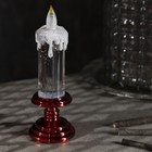 Светодиодная фигура «Свеча красная» 7 × 20 × 7 см, пластик, блёстки, батарейки АААх2 (не в комплекте), свечение тёплое белое - Фото 2
