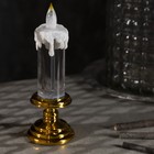 Светодиодная фигура «Свеча золотистая» 7 × 20 × 7 см, пластик, блёстки, батарейки АААх2 (не в комплекте), свечение тёплое белое - Фото 2