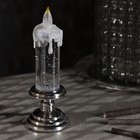 Светодиодная фигура «Свеча серебристая» 7 × 20 × 7 см, пластик, блёстки, батарейки АААх2 (не в комплекте), свечение тёплое белое - Фото 2
