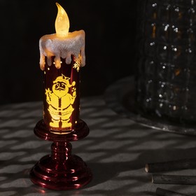 Светодиодная фигура «Свеча с Дедом Морозом» 7 × 20 × 7 см, пластик, батарейки АААх2 (не в комплекте), свечение тёплое белое