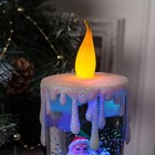 Светодиодная фигура «Свеча с Дедом Морозом» 10 × 26 × 10 см, пластик, блёстки, батарейки ААх3 (не в комплекте), свечение RGB - Фото 5