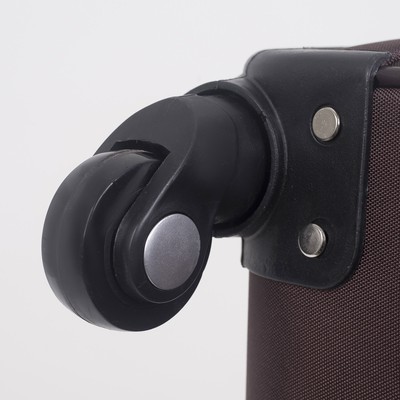 Чемодан малый 20", отдел на молнии, наружный карман, с расширением, кодовый замок, 4 колеса, цвет кофе