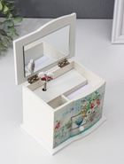 Музыкальная шкатулка механическая «Комод 1 ящик. Букет в античной вазе», дерево, 11×14.7×10.6 см 4466384