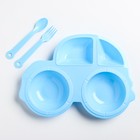 Тарелка детская с вилкой и ложкой, МИКС - Фото 2