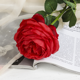 Цветы искусственные "Роза бархатная" 10х65 см, красный