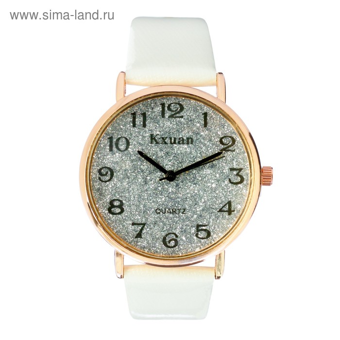 Часы наручные кварцевые женские Kxuan, d-3.5 см, белые - Фото 1
