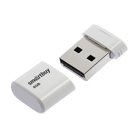 Флешка Smartbuy Lara, 8 Гб, USB2.0, чт до 25 Мб/с, зап до 15 Мб/с, белая