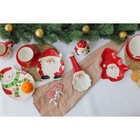Блюдо керамическое Доляна «Дедушка Мороз», 21,4×17,9×2,7 см, цвет красный - Фото 7