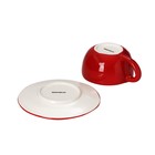 Чайная пара Доляна «Дедушка Мороз», 2 предмета: чашка 225 мл, блюдце, цвет красный - фото 4285928