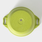 Кастрюля KUKMARA Trendy style, 3 л, d=22 см, h=13.5 см, антипригарное покрытие, стеклянная крышка, литой алюминий, зелёная - Фото 5