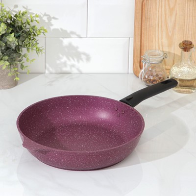Сковорода KUKMARA Trendy style, d=26 см, h=6.5 см, съёмная ручка, антипригарное покрытие, фиолетовая