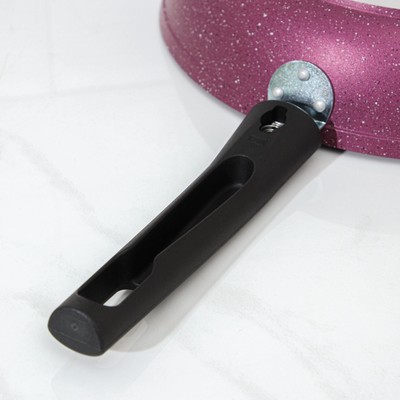 Сковорода KUKMARA Trendy style, d=26 см, h=6.5 см, съёмная ручка, антипригарное покрытие, фиолетовая