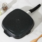 Сковорода-гриль квадратная Granit ultra, 28×28 см , съёмная ручка, стеклянная крышка, антипригарное покрытие, цвет синий - Фото 3