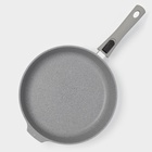 Сковорода KUKMARA «Мраморная», d=28 см, съёмная ручка, антипригарное покрытие, литой алюминий, серая - Фото 2