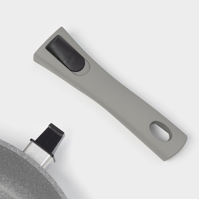 Сковорода KUKMARA, d=28 см, съёмная ручка, антипригарное покрытие, алюминий, серая