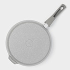 Сковорода KUKMARA «Мраморная», d=28 см, съёмная ручка, антипригарное покрытие, литой алюминий, серая - Фото 4