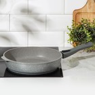 Сковорода KUKMARA «Мраморная», d=28 см, съёмная ручка, антипригарное покрытие, литой алюминий, серая - Фото 7