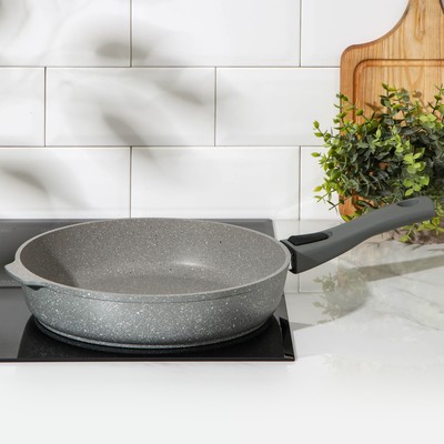 Сковорода KUKMARA, d=28 см, съёмная ручка, антипригарное покрытие, алюминий, серая