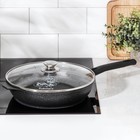 Сковорода KUKMARA, d=26 см, съёмная ручка, стеклянная крышка, антипригарное покрытие, алюминий, чёрная - Фото 8