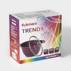 Кастрюля KUKMARA Trendy style, 4 л, d=24 см, h=14.5 см, антипригарное покрытие, стеклянная крышка, литой алюминий, фиолетовая - Фото 7