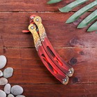 Сувенир деревянный «Нож бабочка» красные линии - Фото 4