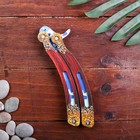 Сувенир деревянный «Нож бабочка» синий камуфляж - фото 3843032